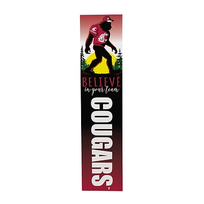 Washington State Cougars 46" x 11" Bigfoot Believe in Yourself Porch Leaner Wood Sign