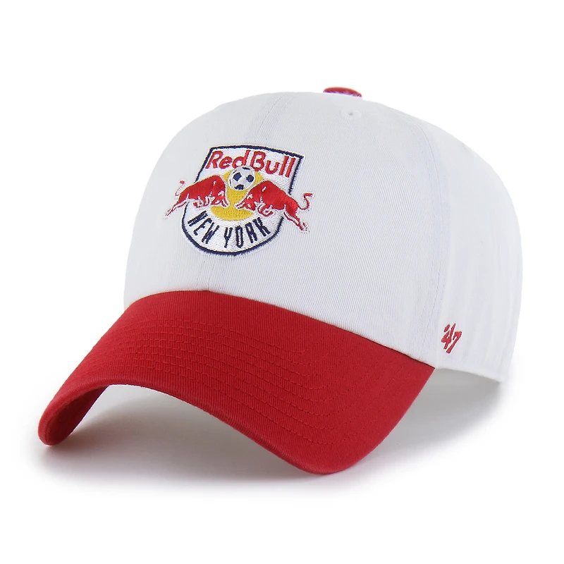 Men's '47  White New York Red Bulls Two-Tone Clean Up Adjustable Hat