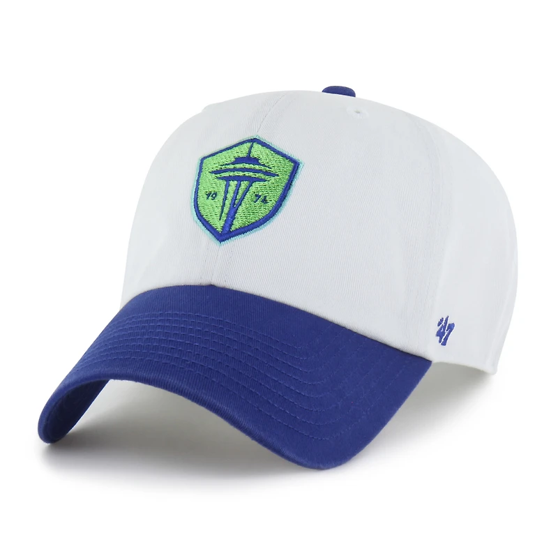 Men's '47  White Seattle Sounders FC Two-Tone Clean Up Adjustable Hat