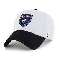 Men's '47  White San Jose Earthquakes Two-Tone Clean Up Adjustable Hat