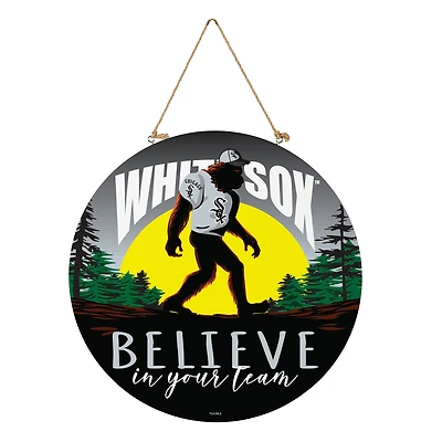 Chicago White Sox 18" Bigfoot "Believe in Yourself" Team Logo Wood Round Door Sign