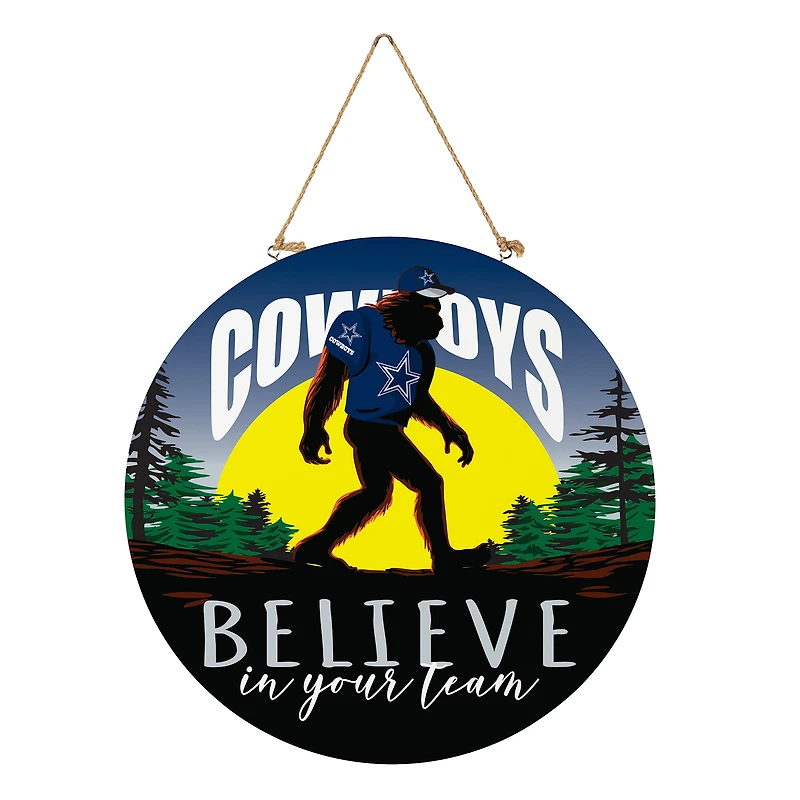 Dallas Cowboys 18" Bigfoot "Believe in Yourself" Team Logo Wood Round Door Sign