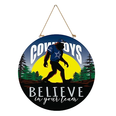 Dallas Cowboys 18" Bigfoot "Believe in Yourself" Team Logo Wood Round Door Sign