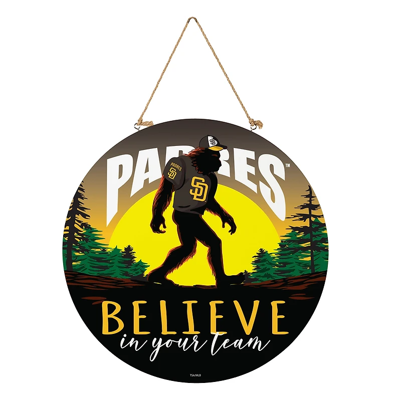 San Diego Padres 18" Bigfoot "Believe in Yourself" Team Logo Wood Round Door Sign