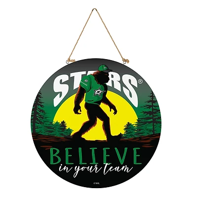 Dallas Stars 18" Bigfoot "Believe in Yourself" Team Logo Wood Round Door Sign