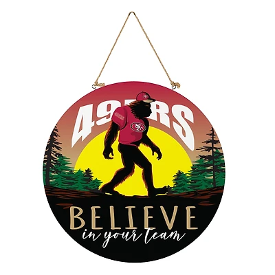 San Francisco 49ers 18" Bigfoot "Believe in Yourself" Team Logo Wood Round Door Sign
