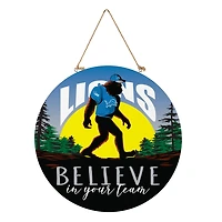 Detroit Lions 18" Bigfoot "Believe in Yourself" Team Logo Wood Round Door Sign
