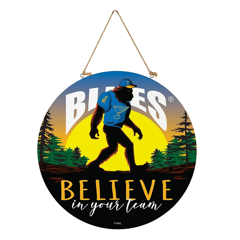 St. Louis Blues 18" Bigfoot "Believe in Yourself" Team Logo Wood Round Door Sign