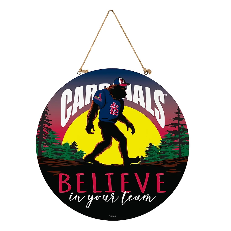 St. Louis Cardinals 18" Bigfoot "Believe in Yourself" Team Logo Wood Round Door Sign