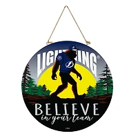 Tampa Bay Lightning 18" Bigfoot "Believe in Yourself" Team Logo Wood Round Door Sign