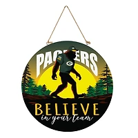 Green Bay Packers 18" Bigfoot "Believe in Yourself" Team Logo Wood Round Door Sign
