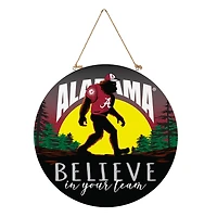 Alabama Crimson Tide 18" Bigfoot "Believe in Yourself" Team Logo Wood Round Door Sign