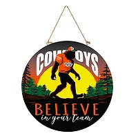Oklahoma State Cowboys 18" Bigfoot "Believe in Yourself" Team Logo Wood Round Door Sign