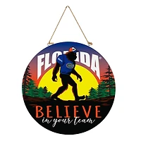 Florida Gators 18" Bigfoot "Believe in Yourself" Team Logo Wood Round Door Sign