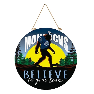 Old Dominion Monarchs 18" Bigfoot "Believe in Yourself" Team Logo Wood Round Door Sign