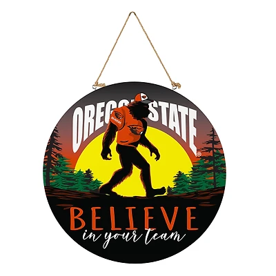 Oregon State Beavers 18" Bigfoot "Believe in Yourself" Team Logo Wood Round Door Sign