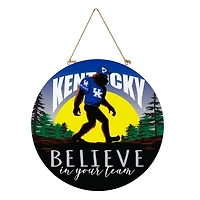Kentucky Wildcats 18" Bigfoot "Believe in Yourself" Team Logo Wood Round Door Sign