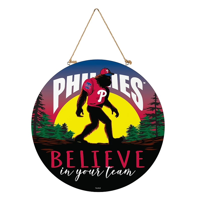 Philadelphia Phillies 18" Bigfoot "Believe in Yourself" Team Logo Wood Round Door Sign