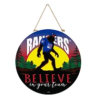 New York Rangers 18" Bigfoot "Believe in Yourself" Team Logo Wood Round Door Sign