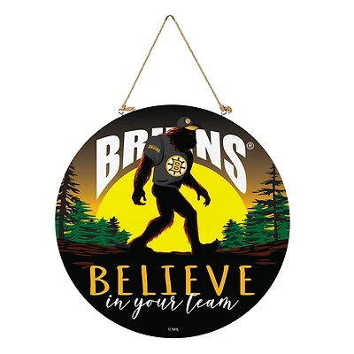 Boston Bruins 18" Bigfoot "Believe in Yourself" Team Logo Wood Round Door Sign