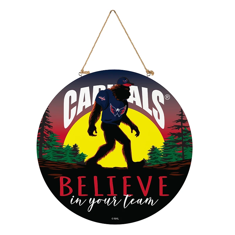 Washington Capitals 18" Bigfoot "Believe in Yourself" Team Logo Wood Round Door Sign