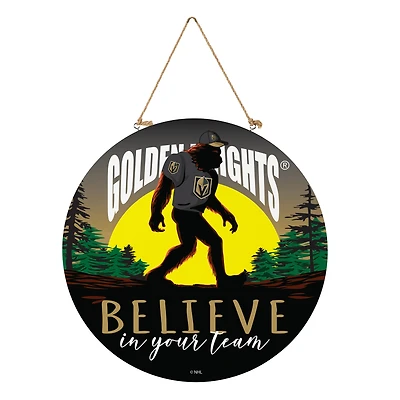 Vegas Golden Knights 18" Bigfoot "Believe in Yourself" Team Logo Wood Round Door Sign