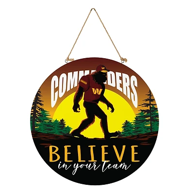 Washington Commanders 18" Bigfoot "Believe in Yourself" Team Logo Wood Round Door Sign