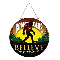 Washington Commanders 18" Bigfoot "Believe in Yourself" Team Logo Wood Round Door Sign