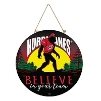 Carolina Hurricanes 18" Bigfoot "Believe in Yourself" Team Logo Wood Round Door Sign