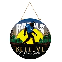 Kansas City Royals 18" Bigfoot "Believe in Yourself" Team Logo Wood Round Door Sign