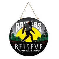 Las Vegas Raiders 18" Bigfoot "Believe in Yourself" Team Logo Wood Round Door Sign