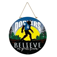 Los Angeles Dodgers 18" Bigfoot "Believe in Yourself" Team Logo Wood Round Door Sign