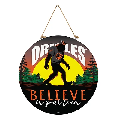 Baltimore Orioles 18" Bigfoot "Believe in Yourself" Team Logo Wood Round Door Sign