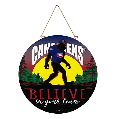 Montreal Canadiens 18" Bigfoot "Believe in Yourself" Team Logo Wood Round Door Sign