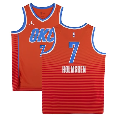 Chet Holmgren Oklahoma City Thunder Autographed Orange Nike Statement Swingman Jersey
