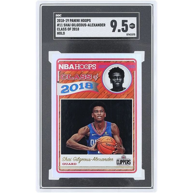 Shai Gilgeous-Alexander LA Clippers 2018-19 Panini Hoops Holo Class Of '18 #11 SGC Authenticated 9.5 Rookie Card