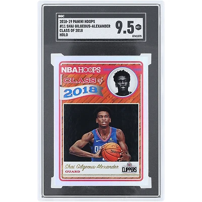 Shai Gilgeous-Alexander LA Clippers 2018-19 Panini Hoops Holo Class Of '18 #11 SGC Authenticated 9.5 Rookie Card
