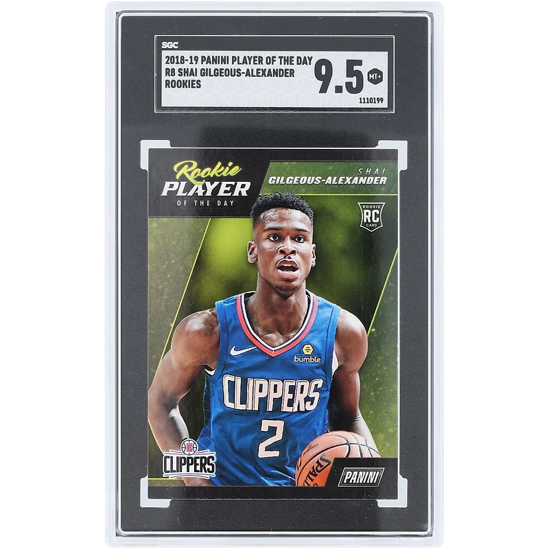 Shai Gilgeous-Alexander LA Clippers 2018-19 Panini Player Of The Day Rookies #R8 SGC Authenticated 9.5 Rookie Card