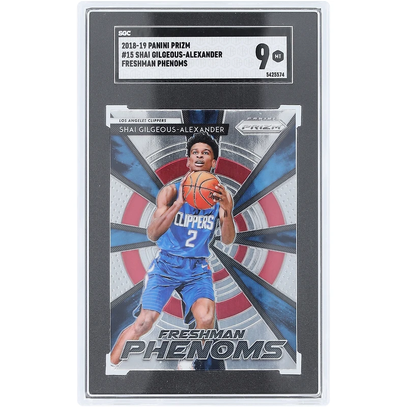 Shai Gilgeous-Alexander LA Clippers 2018-19 Panini Prizm Freshman Phenoms #15 SGC Authenticated 9 Rookie Card