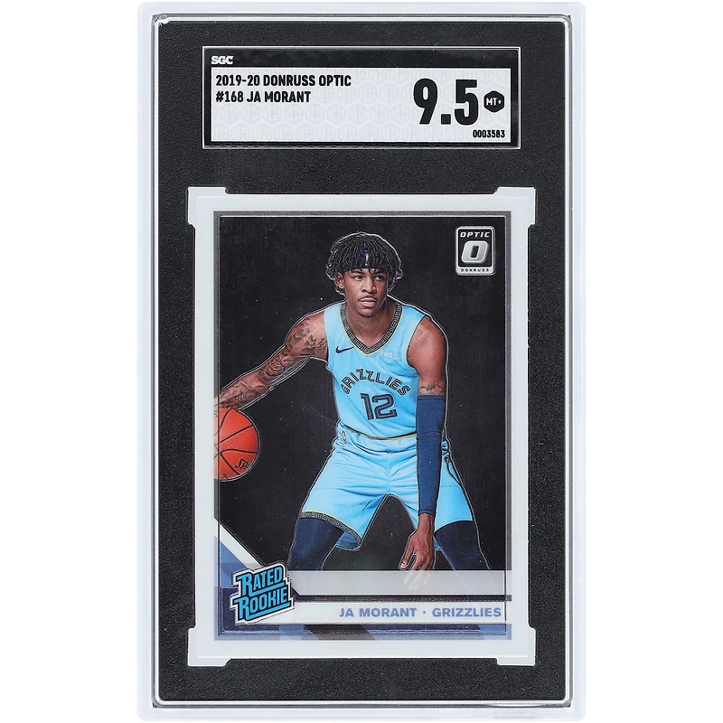 Ja Morant Memphis Grizzlies 2019-20 Panini Donruss Optic #168 SGC Authenticated 9.5 Rookie Card