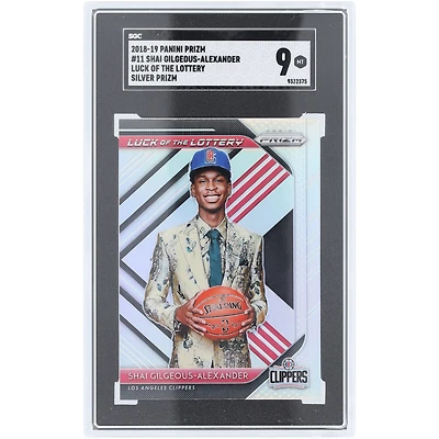 Shai Gilgeous-Alexander LA Clippers 2018-19 Panini Prizm Silver Prizm Luck Of The Lottery #11 SGC Authenticated 9 Rookie Card