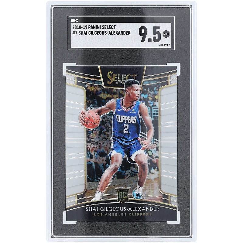 Shai Gilgeous-Alexander LA Clippers 2018-19 Panini Select #7 SGC Authenticated 9.5 Rookie Card