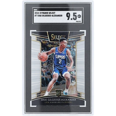 Shai Gilgeous-Alexander LA Clippers 2018-19 Panini Select #7 SGC Authenticated 9.5 Rookie Card