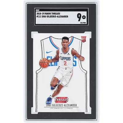 Shai Gilgeous-Alexander LA Clippers 2018-19 Panini Threads #111 SGC Authenticated 9 Rookie Card