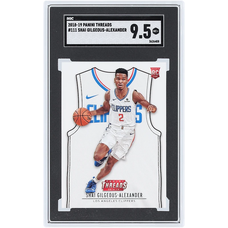 Shai Gilgeous-Alexander LA Clippers 2018-19 Panini Threads #111 SGC Authenticated 9.5 Rookie Card