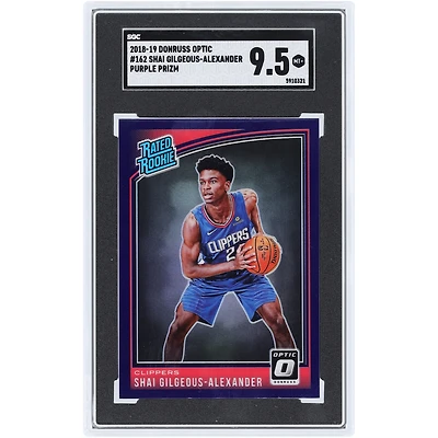Shai Gilgeous-Alexander LA Clippers 2018-19 Panini Donruss Optic Purple Prizm #162 SGC Authenticated 9.5 Rookie Card