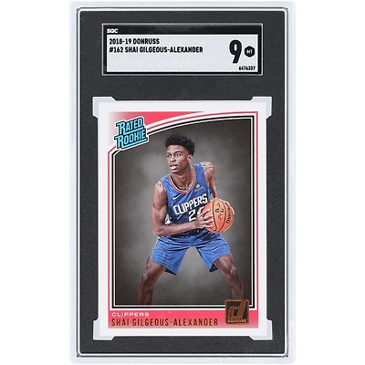 Shai Gilgeous-Alexander LA Clippers 2018-19 Panini Donruss #162 SGC Authenticated Rookie Card