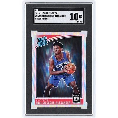 Shai Gilgeous-Alexander LA Clippers 2018-19 Panini Donruss Optic Shock Prizm #162 SGC Authenticated 10 Rookie Card