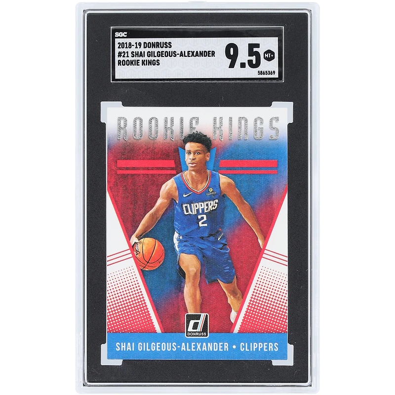 Shai Gilgeous-Alexander LA Clippers 2018-19 Panini Donruss Rookie Kings #21 SGC Authenticated 9.5 Rookie Card