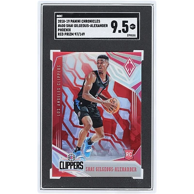 Shai Gilgeous-Alexander LA Clippers 2018-19 Panini Chronicles Phoenix Red Prizm #600 #/149 SGC Authenticated 9.5 Rookie Card